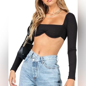 Black Underwire Crop Top